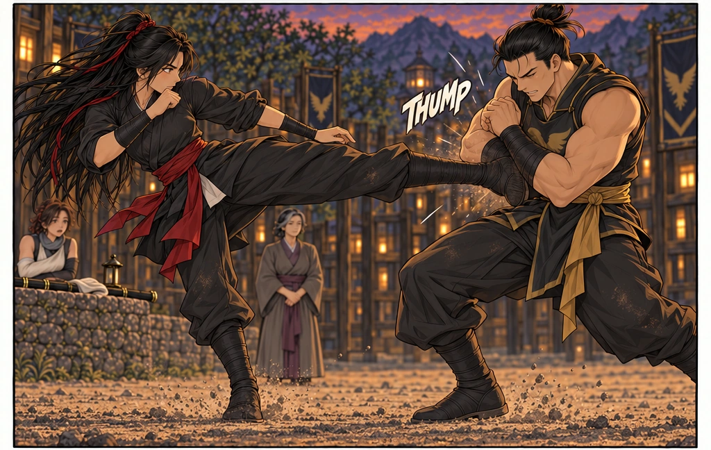 Mali’s interrupting kick meets his approach. Teren takes the impact behind his guard and stays in the exchange.