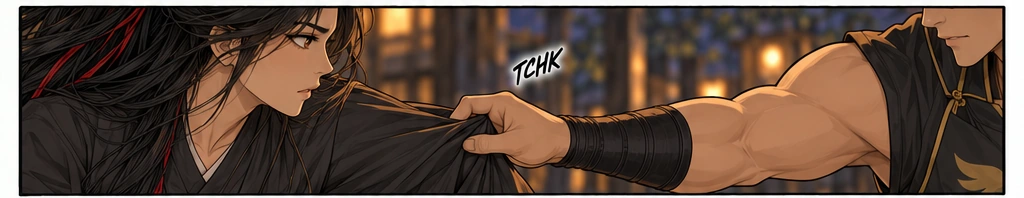 Teren catches the dark cloth at Mali’s shoulder and draws it taut.
