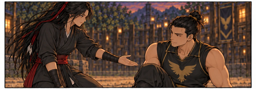 Mali offers Teren her hand. He pauses before accepting.