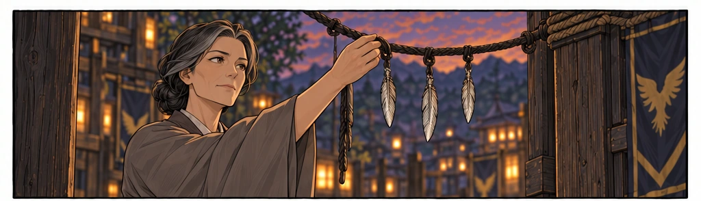 Vara lifts the challenge cord from the gate.